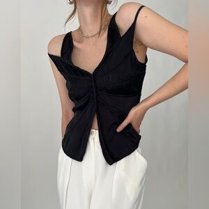 Vintage Giorgio Armani Midnight Silk Butterfly Top Size 40 US 4 Small